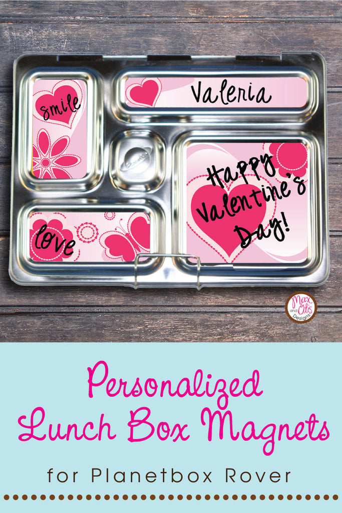 PlanetBox Rover Personalized Magnets - Valentine's Day (Pink)