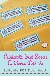 Girl Scout Daisy Printable Address Labels
