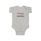 Infant Bodysuit - "I  My Daddies" Cute LGBT Baby Onesie, Newborn Gift for Same-Sex Parents