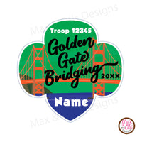 Girl Scout Printable Iron-On Transfer - Golden Gate Bridging (Editable PDF)
