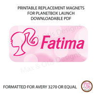 PlanetBox Launch Personalized Magnets - Barbie (Editable PDF)