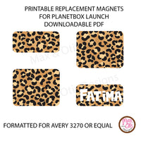 PlanetBox Launch Personalized Magnets - Leopard Print (Editable PDF)