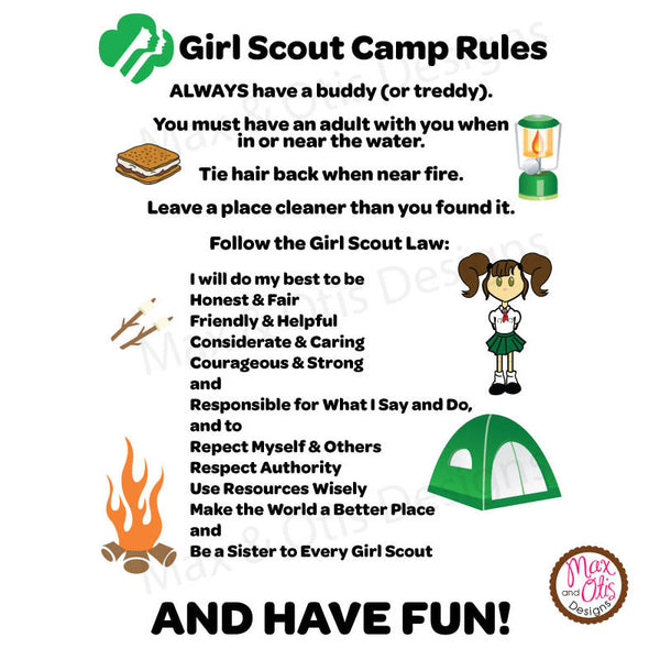 Girl Scout Printable Camp Signs - Max & Otis Designs