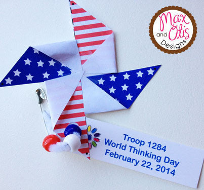 Girl Scout SWAPS - Printable Flag Pinwheel - Max & Otis Designs