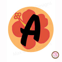 Printable Alphabet Banner - Orange Hibiscus - Max & Otis Designs