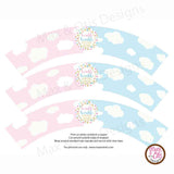 Printable Cupcake Wrappers - Baby Shower Gender Reveal Party - Max & Otis Designs