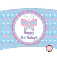 Printable Cupcake Wrappers - Happy Birthday Butterfly - Max & Otis Designs