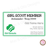 Girl Scout Printable Camp Keep in Touch Cards (editable PDF) - Max & Otis Designs