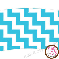 Printable Cupcake Wrappers - Blue Chevron - Max & Otis Designs