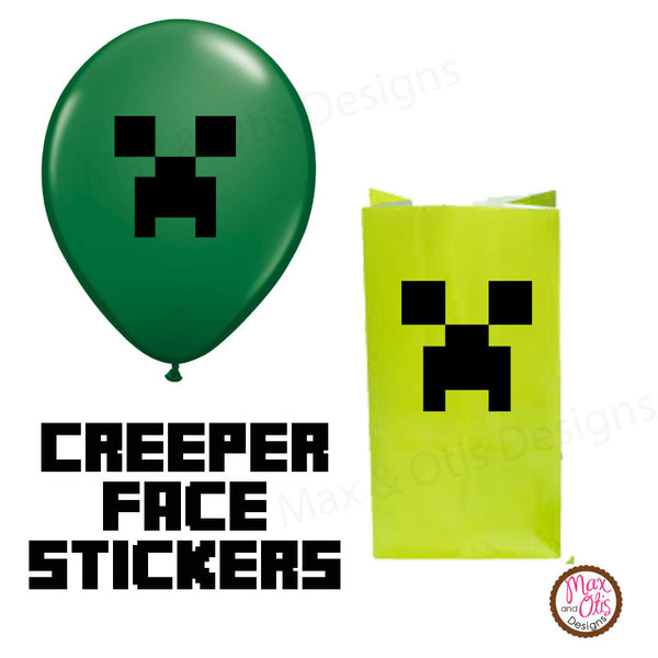 Minecraft Creeper Balloon Stickers - Max & Otis Designs