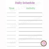 Printable Children's Daily Schedule (Editable PDF) - Max & Otis Designs
