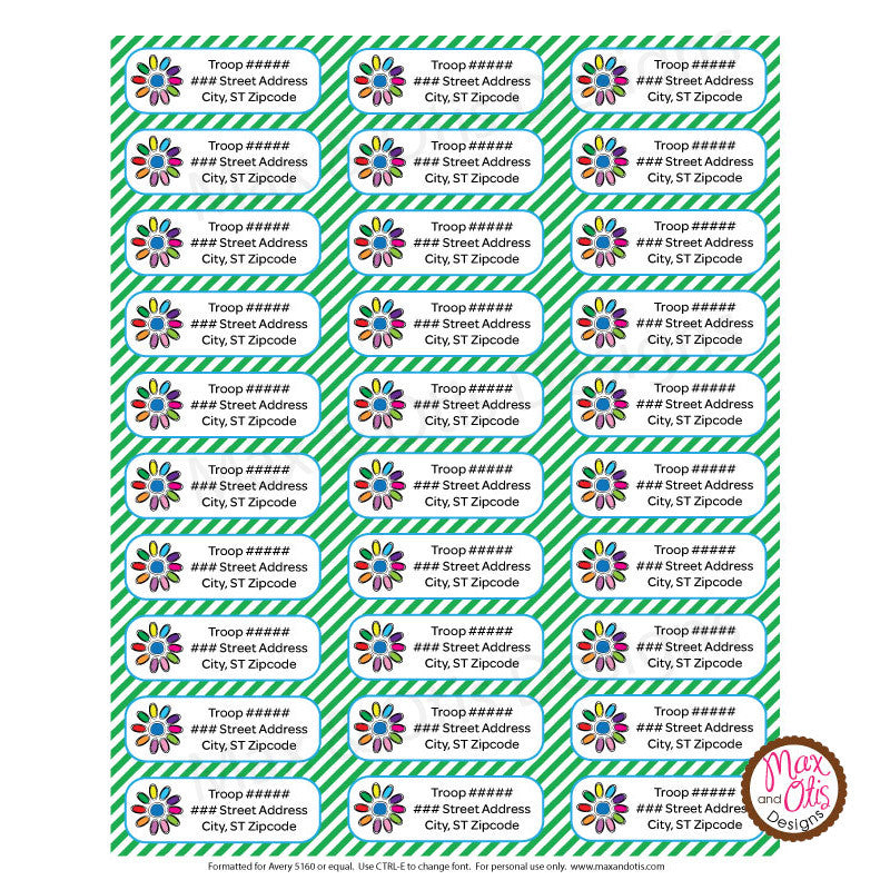 Girl Scout Daisy Printable Address Labels (editable PDF) – Max & Otis ...