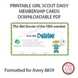 Girl Scout Daisy Printable Membership Cards (editable PDF) - Max & Otis Designs