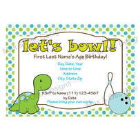 Dinosaur Bowling Jr. Party - Custom Invitation Printable - Max & Otis Designs