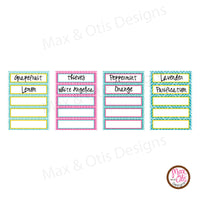 Printable 1/2" Stickers & Labels - Essential Oil 1 ml and 2 mL Bottle Labels (Editable PDF) - Max & Otis Designs