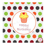 Printable 2" Tags & Labels - Happy Birthday Cupcake - Max & Otis Designs