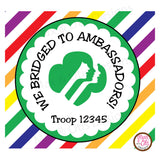 Girl Scout Ambassadors Bridging Water Bottle Label (editable PDF)