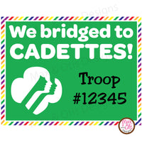 Girl Scout Printable Cadette Bridging Banner - Editable PDF