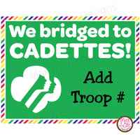 Girl Scout Printable Cadette Bridging Banner - Editable PDF