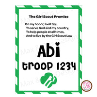 Girl Scout Printable Promise Name Badge - Max & Otis Designs