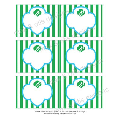 Girl Scout Printable Rectangle Tags - Daisy (editable PDF) - Max & Otis Designs