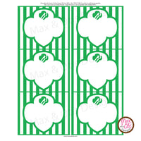 Girl Scout Printable Rectangle Tags - Green (editable PDF) - Max & Otis Designs