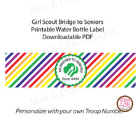 Girl Scout Seniors Bridging Water Bottle Label (editable PDF)