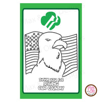 Girl Scout Thank You Veterans Printable Coloring Sheet - Max & Otis Designs