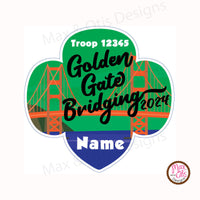 Girl Scout Printable Iron-On Transfer - Golden Gate Bridging (Editable PDF)