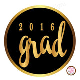 Printable 1.5" Tags & Labels - Graduation Black & Gold (Editable PDF) - Max & Otis Designs