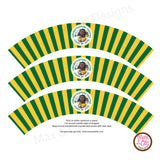 Printable Cupcake Wrappers - Photo Wrapper Green & Yellow - Max & Otis Designs