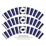 Printable Cupcake Wrappers - Graduation Blue & Silver - Max & Otis Designs
