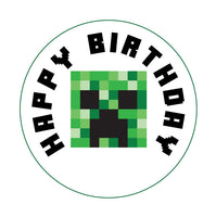 Printable 2" Tags & Labels - Minecraft Happy Birthday
