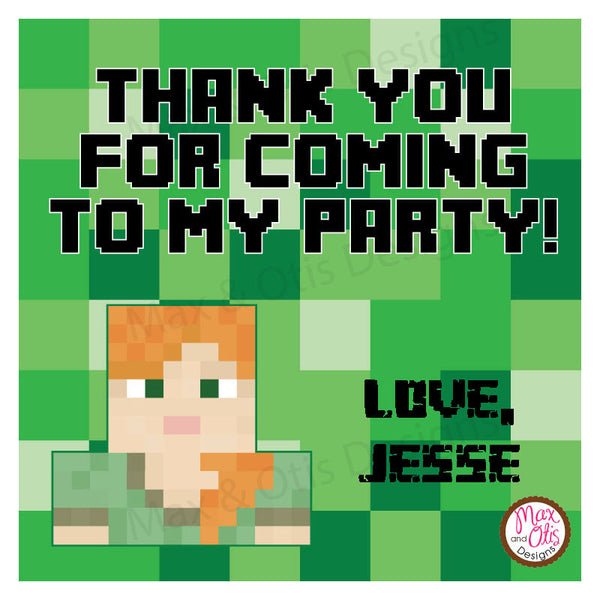 Printable 4 Tags And Labels Minecraft Alex Thank You Editable Pdf