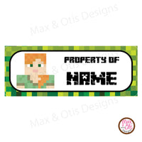 Printable Address Labels - Minecraft Alex - Max & Otis Designs