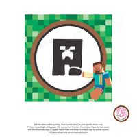 Minecraft Printable Alphabet Banner - Editable PDF - Max & Otis Designs