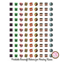 Printable Hershey Kiss Stickers - Minecraft - Max & Otis Designs