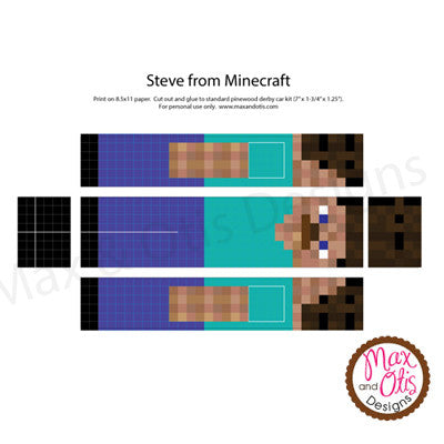 Steve - Printable Minecraft Steve Papercraft Template