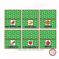 Minecraft - Party Food Table Tents - Max & Otis Designs