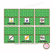 Minecraft - Party Food Table Tents - Max & Otis Designs