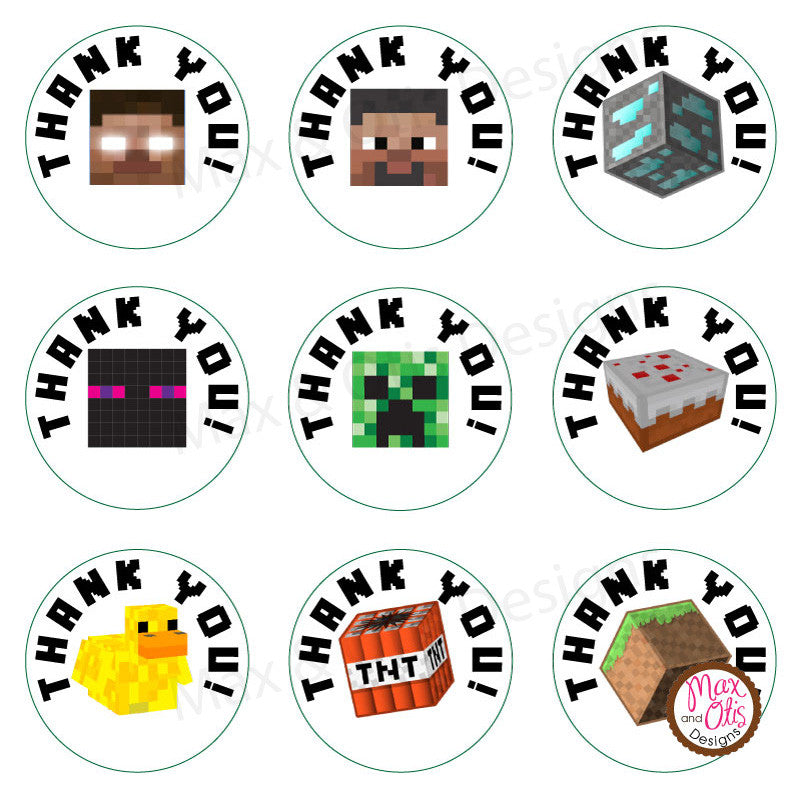 Printable Hershey Kiss Stickers - Minecraft – Max &amp; Otis Designs