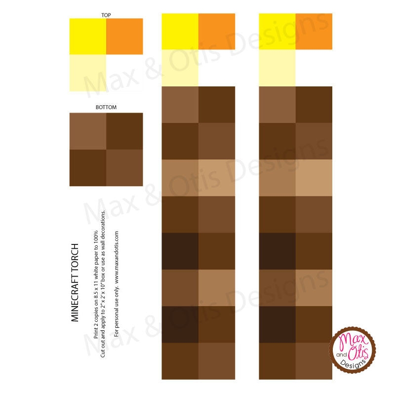 Minecraft Torch Printable – Max & Otis Designs minecraft-torch-printable-max-otis-designs