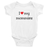 I heart-my mommies - Infant short sleeve one-piece - Max & Otis Designs