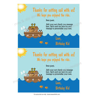 Printable Thank You Card - Noah's Ark  (editable PDF) - Max & Otis Designs