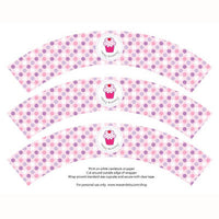 Printable Cupcake Wrappers - Birthday Cupcake (pink & purple dot) - Max & Otis Designs