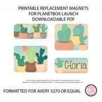 PlanetBox Launch Personalized Magnets - Cactus - Max & Otis Designs