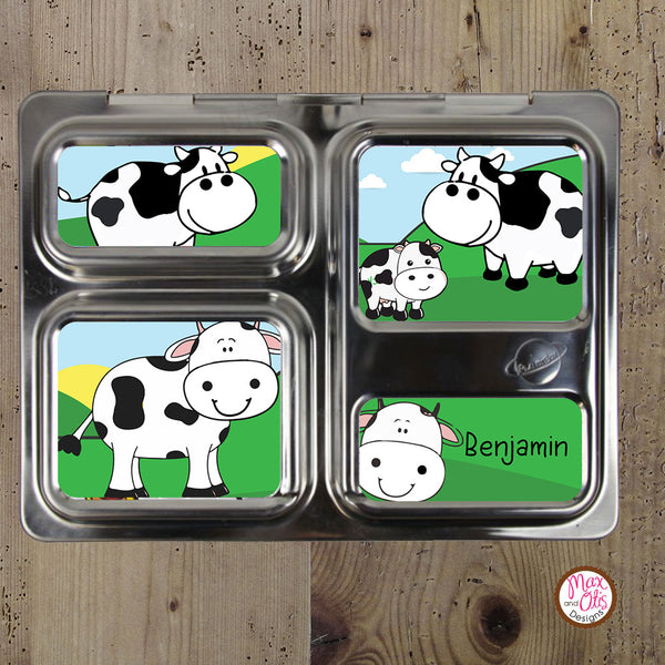 PlanetBox Launch Personalized Magnets - Cows - Max & Otis Designs
