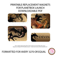 PlanetBox Launch Personalized Magnets - Dragon - Max & Otis Designs