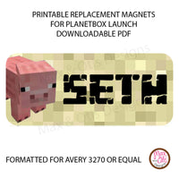 PlanetBox Launch Personalized Magnets - Minecraft - Max & Otis Designs
