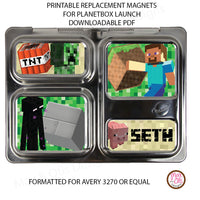 PlanetBox Launch Personalized Magnets - Minecraft - Max & Otis Designs